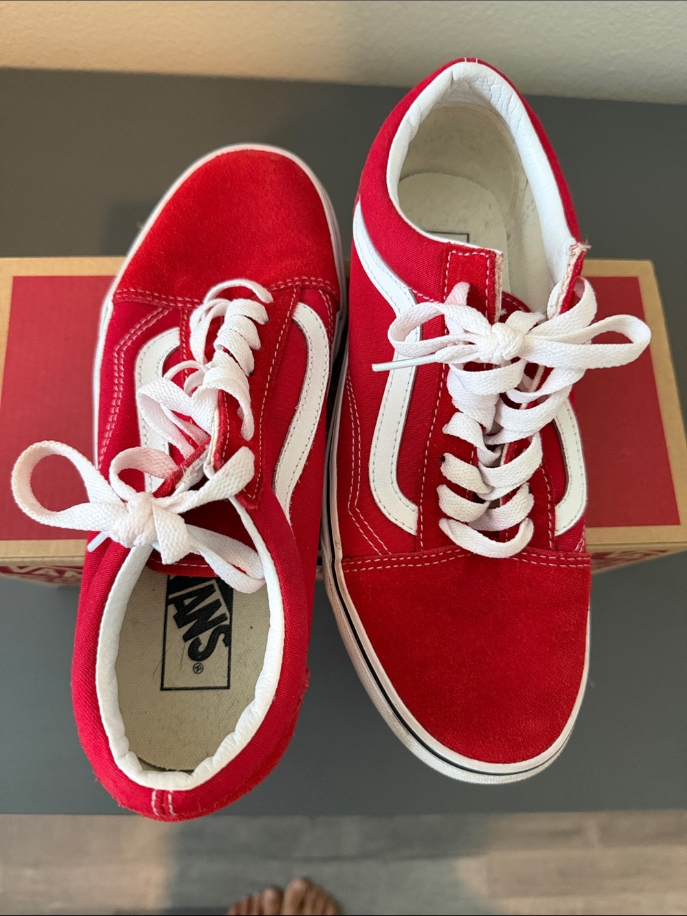 Vans low-top Red and White Old Skool Skate Sneakers